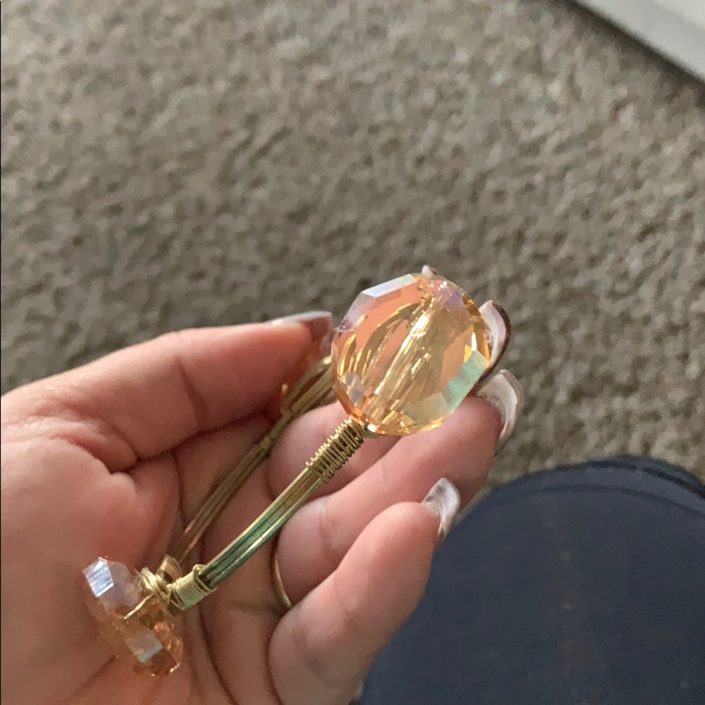Amber stone Gold Bangle